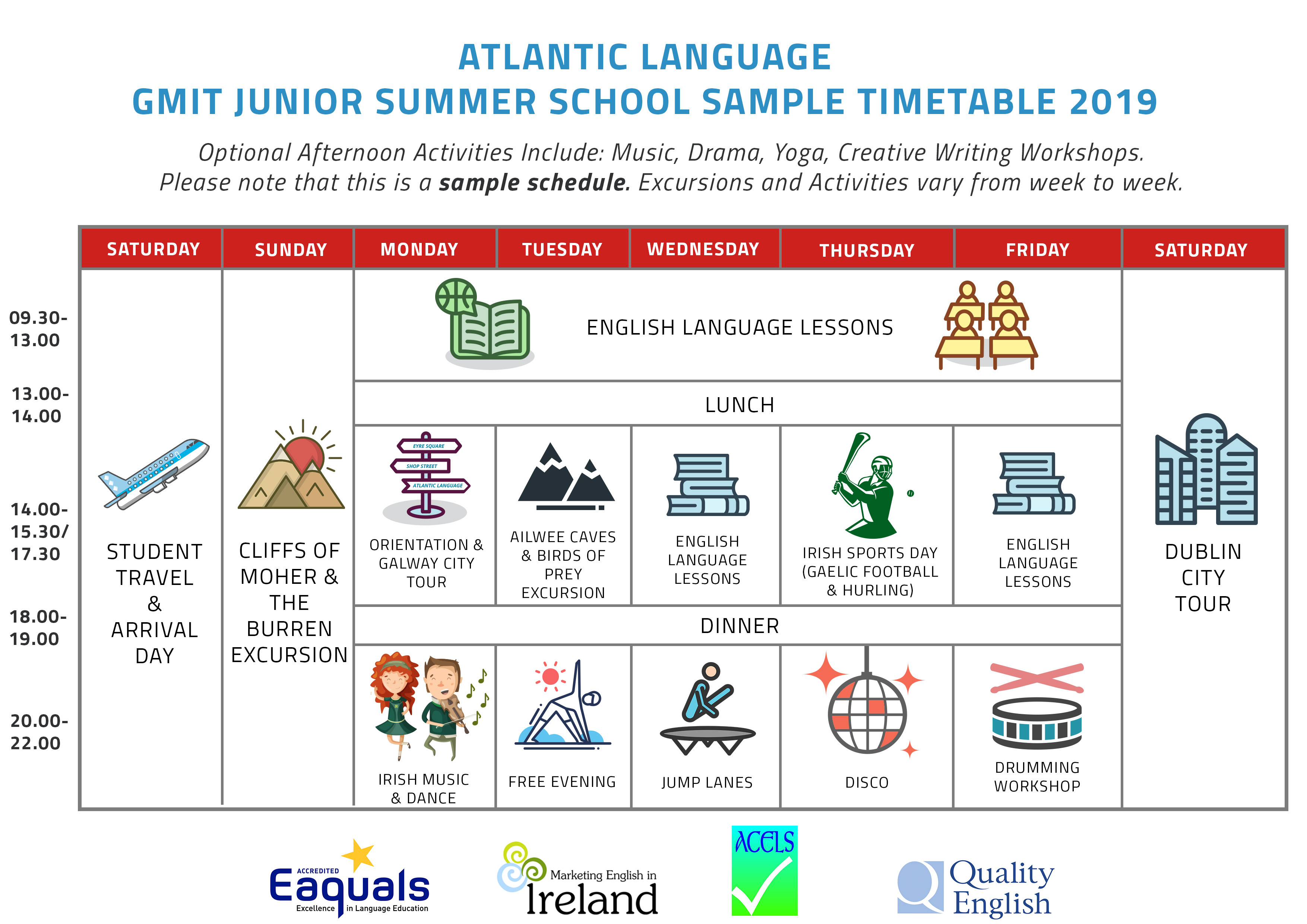 Quality english. Atlantic language. Atlantic language Galway. Excursions in English. Y Combinator Summer program.